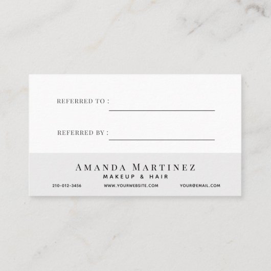 Minimalistische verwijzing naar witte en zwarte sa visitekaartje (Achterkant)