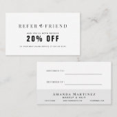 Minimalistische verwijzing naar witte en zwarte sa visitekaartje (Voorkant / Achterkant)