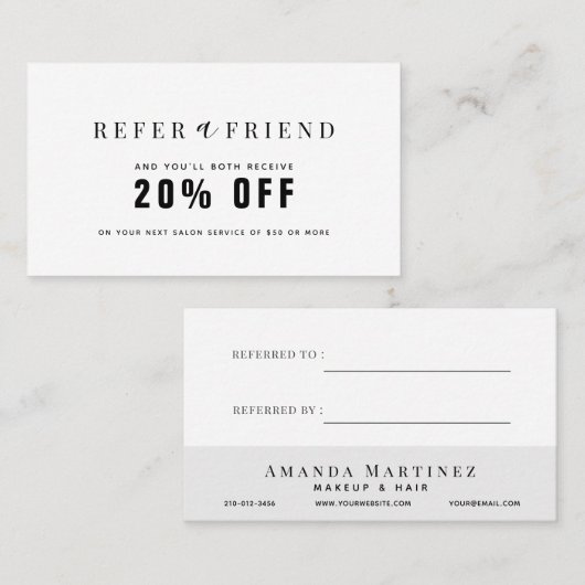 Minimalistische verwijzing naar witte en zwarte sa visitekaartje (Voorkant / Achterkant)