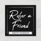 Minimalistische verwijzingsKaart | Moderne zwart-w Aanbevelingskaartje (Voorkant)
