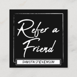 Minimalistische verwijzingsKaart | Moderne zwart-w Aanbevelingskaartje