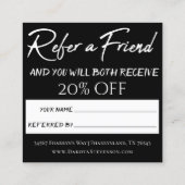 Minimalistische verwijzingsKaart | Moderne zwart-w Aanbevelingskaartje (Achterkant)