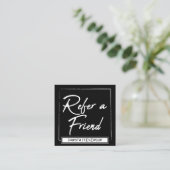 Minimalistische verwijzingsKaart | Moderne zwart-w Aanbevelingskaartje (Staand voorkant)