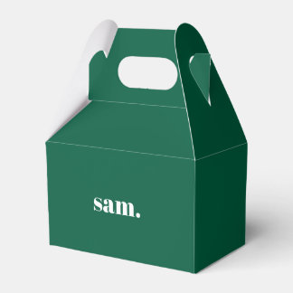 Minimalistische vet aangepaste tekst groen bedankdoosjes