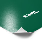 Minimalistische vet aangepaste tekst groen foto afdruk (Hoek)