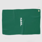 Minimalistische vet aangepaste tekst groen golfhanddoek (Horizontaal)