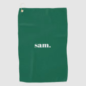 Minimalistische vet aangepaste tekst groen golfhanddoek (Voorkant)