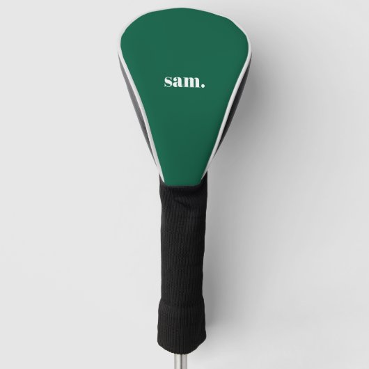 Minimalistische vet aangepaste tekst groen golfheadcover (Voorkant)