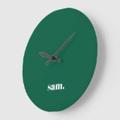 Minimalistische vet aangepaste tekst groen grote klok (Hoek)