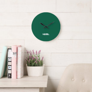Minimalistische vet aangepaste tekst groen grote klok