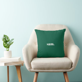Minimalistische vet aangepaste tekst groen kussen