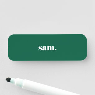 Minimalistische vet aangepaste tekst groen naamplaatje
