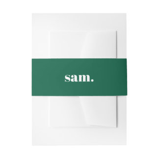 Minimalistische vet aangepaste tekst groen uitnodigingen wikkel