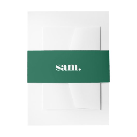 Minimalistische vet aangepaste tekst groen uitnodigingen wikkel (Voorkant Voorbeeld)