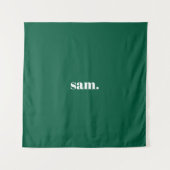 Minimalistische vet aangepaste tekst groen wandkleed (Voorkant)