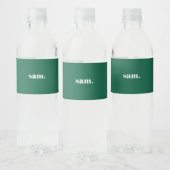 Minimalistische vet aangepaste tekst groen waterfles etiket (Flessen)