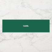 Minimalistische vet aangepaste tekst groen waterfles etiket (Enkel label)