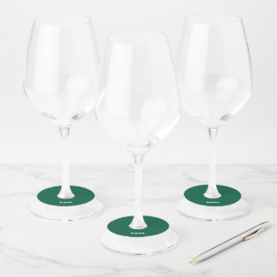 Minimalistische vet aangepaste tekst groen wijnglaslabel