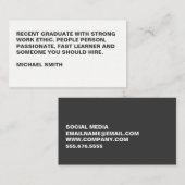 Minimalistische Vet Grote Tekst Visitekaartje (Voorkant / Achterkant)