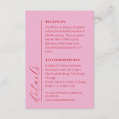 Minimalistische vet rode bruiloft informatie informatiekaartje (Voorkant)