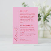 Minimalistische vet rode bruiloft informatie informatiekaartje (Staand voorkant)