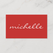 Minimalistische Vet Rode Cursieve Tekst Visitekaartje (Voorkant)