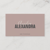 Minimalistische Vet Script Boho Chic Mauve Foto Visitekaartje (Voorkant)