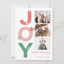 Minimalistische Vet Script Joy 3 Foto Collage Fami