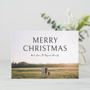 Minimalistische vet typografie foto elegante kerst feestdagenkaart