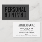 Minimalistische vet zwart en grijs personal traine visitekaartje (Voorkant / Achterkant)