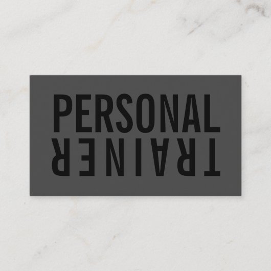 Minimalistische vet zwart en grijs personal traine visitekaartje (Voorkant)