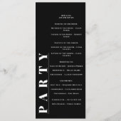 Minimalistische vet zwart-wit bruiloft programma's (Achterkant)