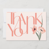 Minimalistische vetgedrukte foto Coral Botanical Bedankkaart (Voorkant)