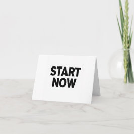 Minimalistische vetgedrukte start nu tekst bedankkaart