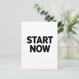 Minimalistische vetgedrukte start nu tekst briefkaart