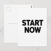Minimalistische vetgedrukte start nu tekst briefkaart (Voorkant / Achterkant)