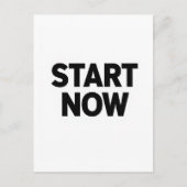 Minimalistische vetgedrukte start nu tekst briefkaart (Voorkant)
