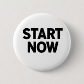 Minimalistische vetgedrukte start nu tekst ronde button 5,7 cm (Voorkant)