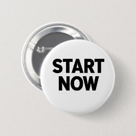 Minimalistische vetgedrukte start nu tekst ronde button 5,7 cm