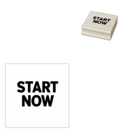 Minimalistische vetgedrukte start nu tekst rubberstempel