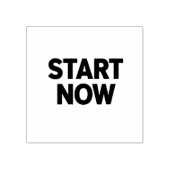 Minimalistische vetgedrukte start nu tekst rubberstempel (Afrduk)