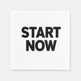 Minimalistische vetgedrukte start nu tekst servet