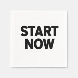 Minimalistische vetgedrukte start nu tekst servet