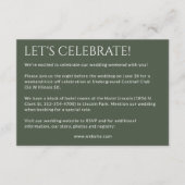 Minimalistische vetgedrukte tekst markeert bruilof informatiekaartje (Voorkant)