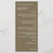 Minimalistische vetgedrukte tekst markeert bruilof menu (Voorkant)