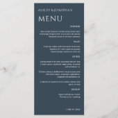 Minimalistische vetgedrukte tekst markeert bruilof menu (Voorkant)