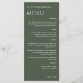 Minimalistische vetgedrukte tekst markeert bruilof menu (Voorkant)