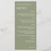 Minimalistische vetgedrukte tekst markeert bruilof menu (Voorkant)