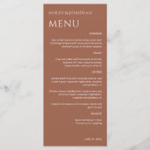 Minimalistische vetgedrukte tekst markeert bruilof menu (Voorkant)