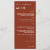Minimalistische vetgedrukte tekst markeert bruilof menu (Voorkant)
